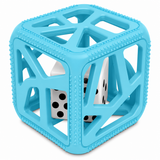 Chew Cube - Silicone Teether Rattle: Blue