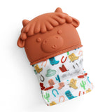 *NEW OPTIONS* Itzy Mitt™ Silicone Teething Mitts: Highland Cow
