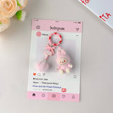 Labubu Inspired Hot-Selling Cute Keychain for Girls,Car Key Accessory: Grey