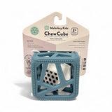 Chew Cube - Silicone Teether Rattle: Blue
