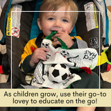 Soccer Ball Baby Learning Lovey Tag Stroller Toy 10" x 10"