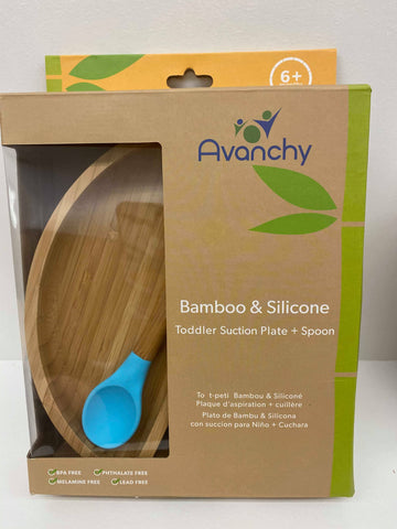 Avanchy Bamboo Toddler Suction Plate/Spoon