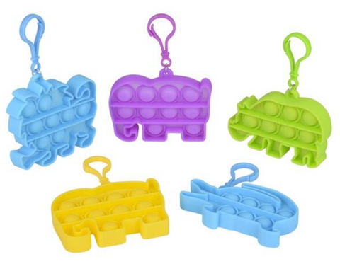 Toy Network - 3.75" Zoo Animal Bubble Poppers Keychain