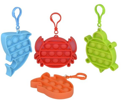 Toy Network 3.5"-4.25” Sea Life Bubble Popper Clip-on