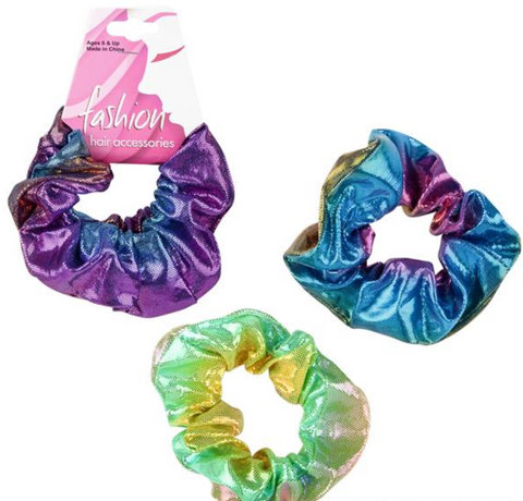 Toy Network - Rainbow Iridescent Scrunchies