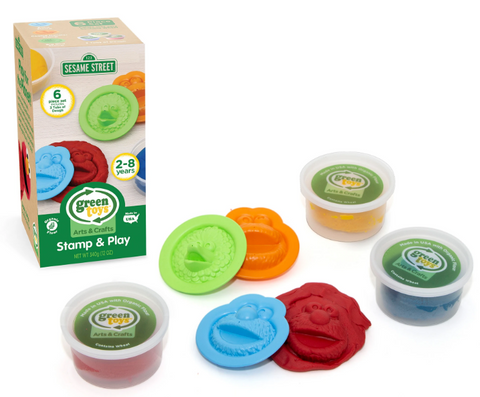 Green Toys Sesame Street Stamp & Play Dough Set