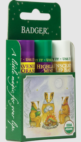 Badger Lip Balm Green 3pk