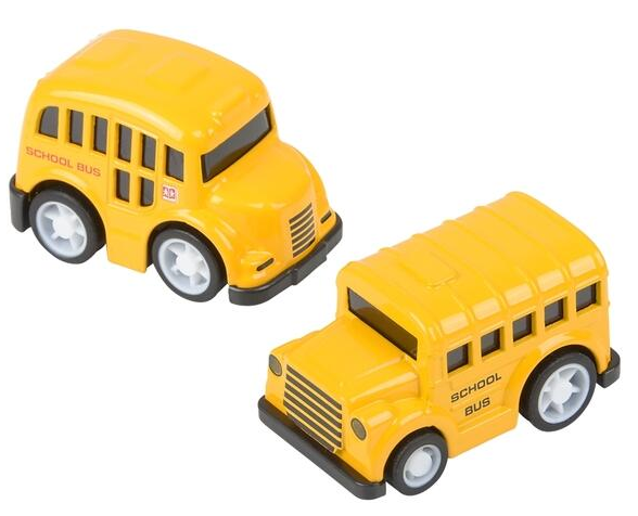 Toy Network 2 Mini Die Cast Pull Back School Bus