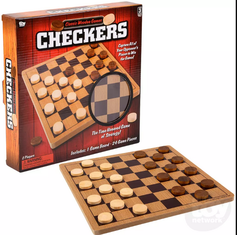 Toy Network - 10" Wooden Checkers