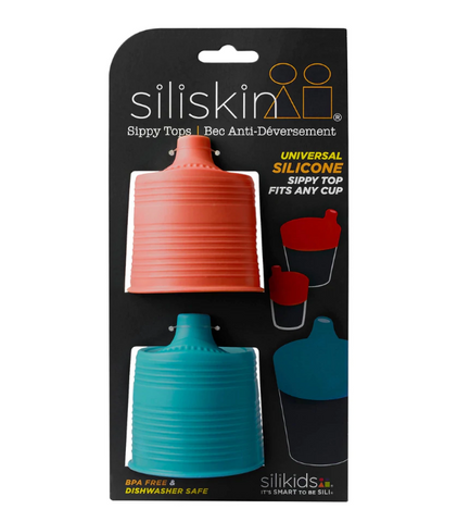 Stretchy Silicone Lids with Sippy Spout, 2-Pack