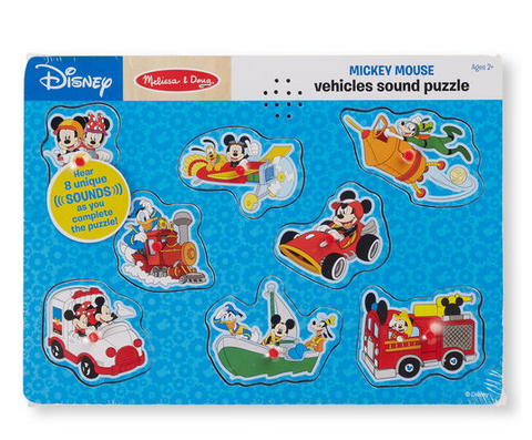 Melissa & Doug Mickey Mouse & Friends Vehicles Wooden Sound Puzzle