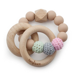 Kangacare Silicone & Wood Crocheted Teething Ring