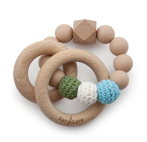Kangacare Silicone & Wood Crocheted Teething Ring