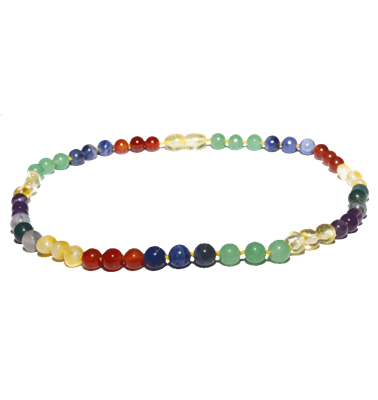 The Amber Monkey- Polished Gemstone Rainbow 15”