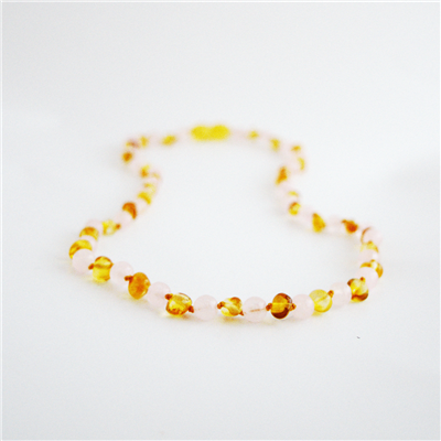 The Amber Monkey - Lemon Rose Quartz 18"