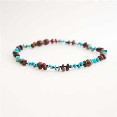 The Amber Monkey- Chestnut & Turquoise 17”