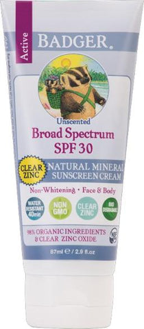 Badger Active Sunscreen Clear SPF 30