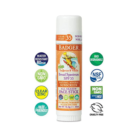 Badger Kids Tangerine & Vanilla Sunscreen Face Stick