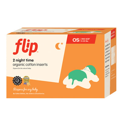 BumGenius Flip Organic Cotton Overnight Inserts 2 Pk