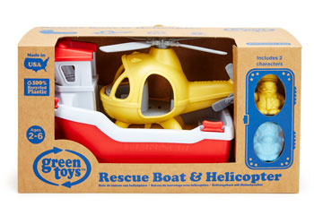 Green Toys Rescue Boat & Helicopter