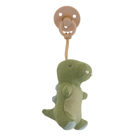 Itzy Ritzy - Bitzy Pal Natural Rubber Pacifier & Lovey- Dino