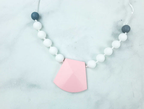 Itzy Ritzy Geometric Pendant Teething Necklace- Pink