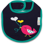 Izzy & Owie Baby Bib - One size Aqua & Navy Bird