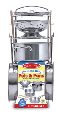 Melissa & Doug Stainless Steel Pots & Pans