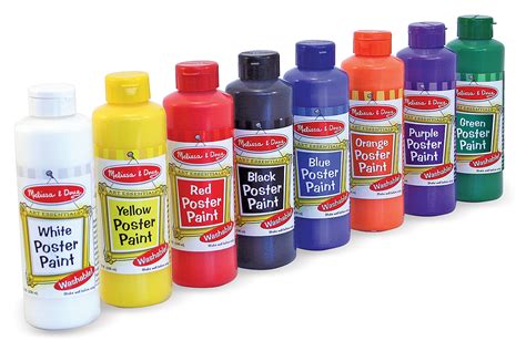 Melissa & Doug Washable Poster Paint Set (4 Colors Red, Yellow, Green, Blue)