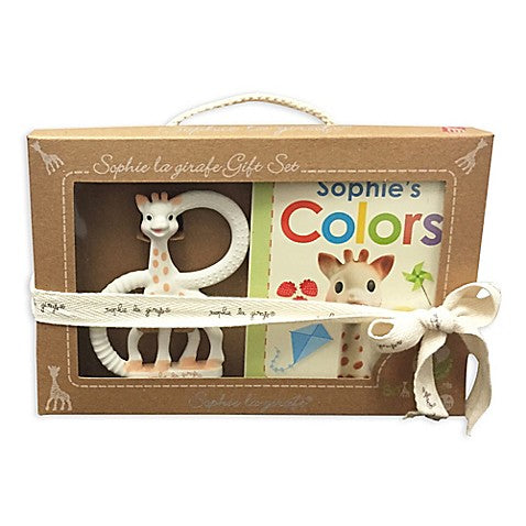Vulli Sophie So'Pure Teether & Sophie's Colors Book set