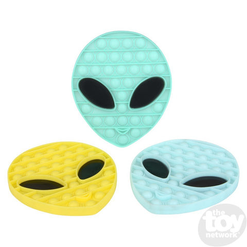 Toy Network Bubble Poppers - 7” Glow-in-the-dark Alien Head