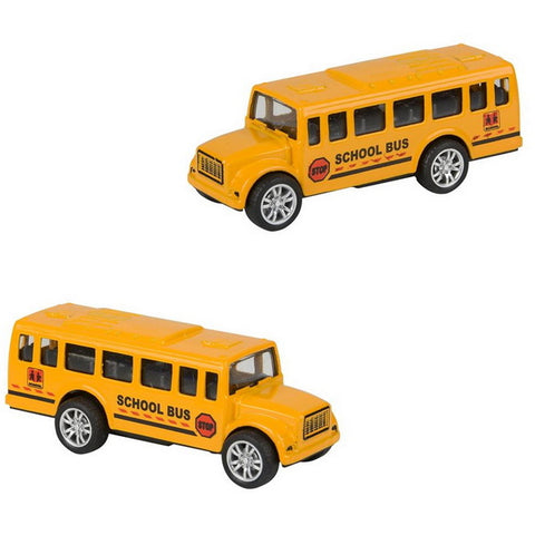 Toy Network 3.5” Die-cast Pull Back Mini School Bus