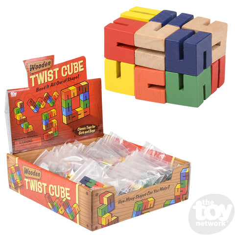 Toy Network 6" Wooden Twist Cube